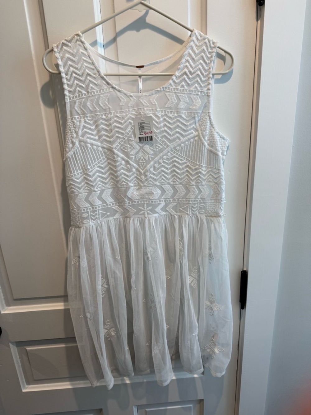 White Embroidered Slip Dress